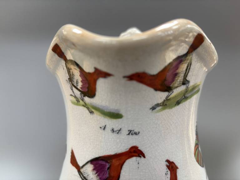 Elsmore and Forster Puzzle Jug with Double Harlequins & Three Cocks Motif - Elsmore and Forster