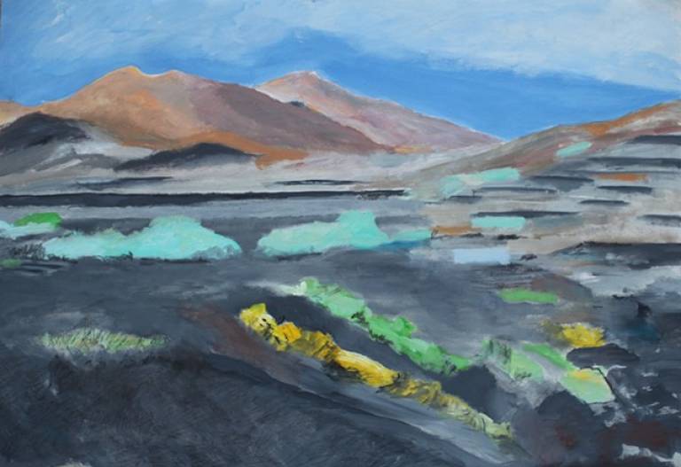 Lanzarite.  laval vine pits     oil sketch - Max Aiken