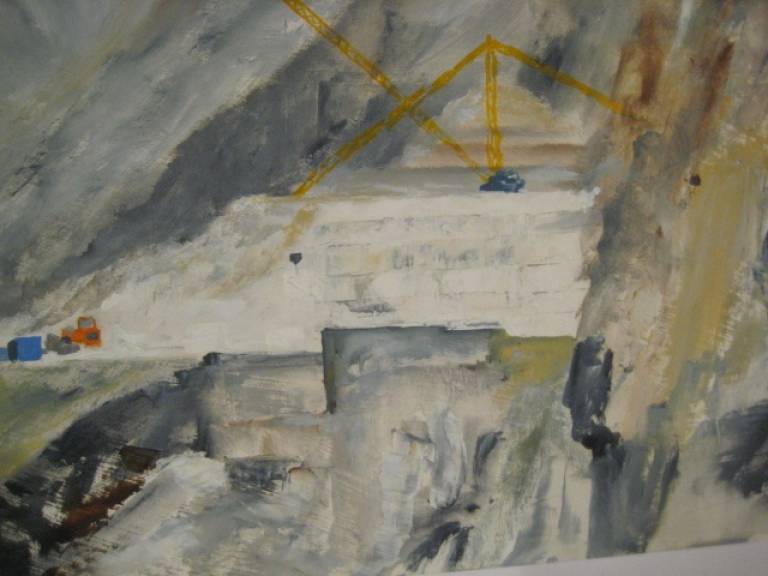 Italy.  Quarry with crane - Max Aiken