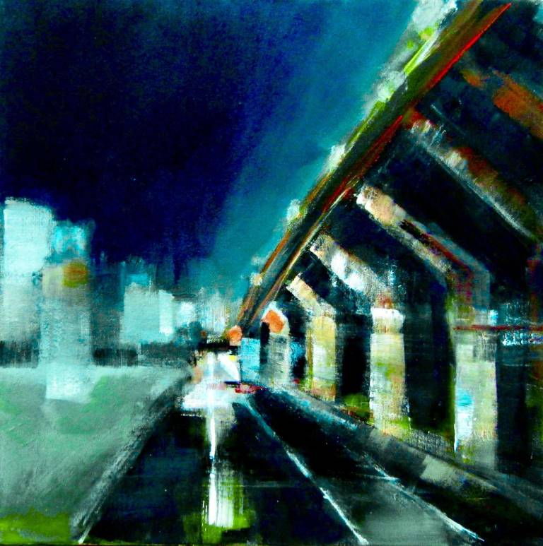 Night Driving, Original painting on canvas - Helena Butler