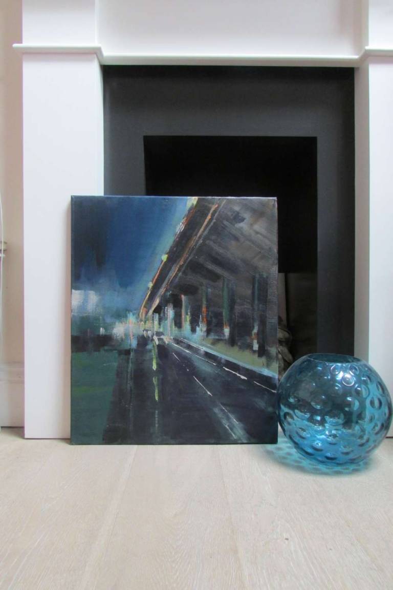 West London motorway night scene. Original Painting on canvas - Helena Butler