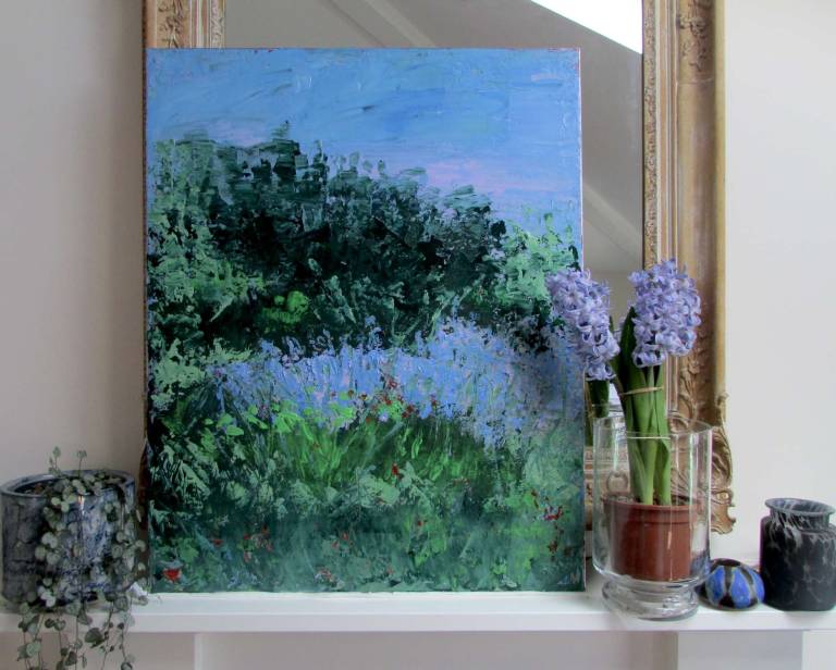 Blue Sky and Bluebells   Framed in natural wood - Helena Butler