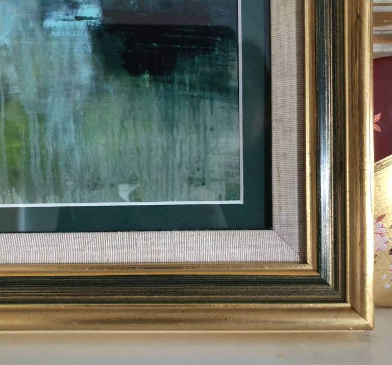 The Thames at Isleworth in 1950s gold frame. - Helena Butler