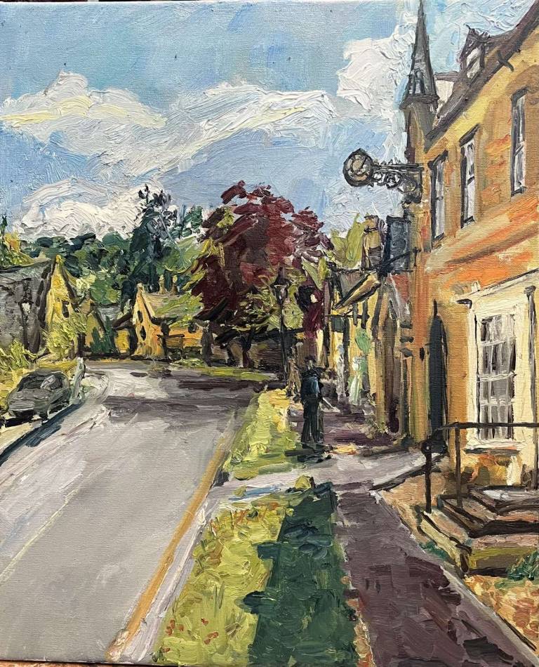 Sallys finished painting of Broadway - Sally