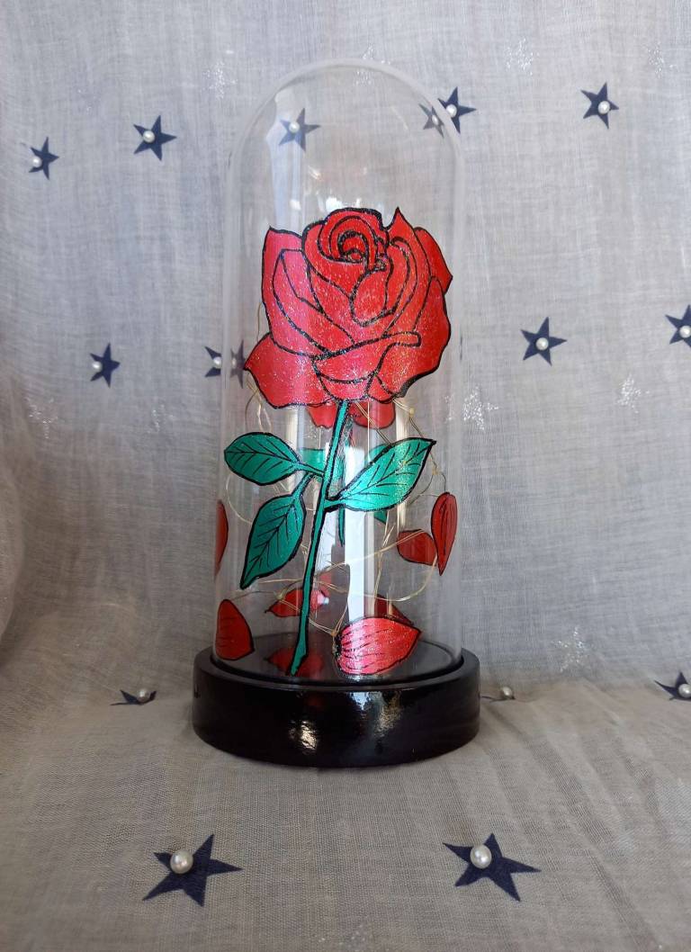 Enchanted Red Rose Dome Light - Polly Farrell