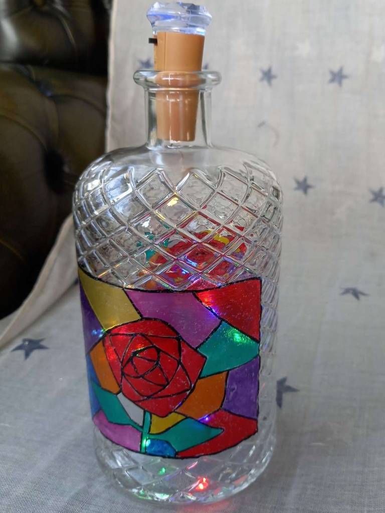 Art Deco Rose Bottle Light - Polly Farrell