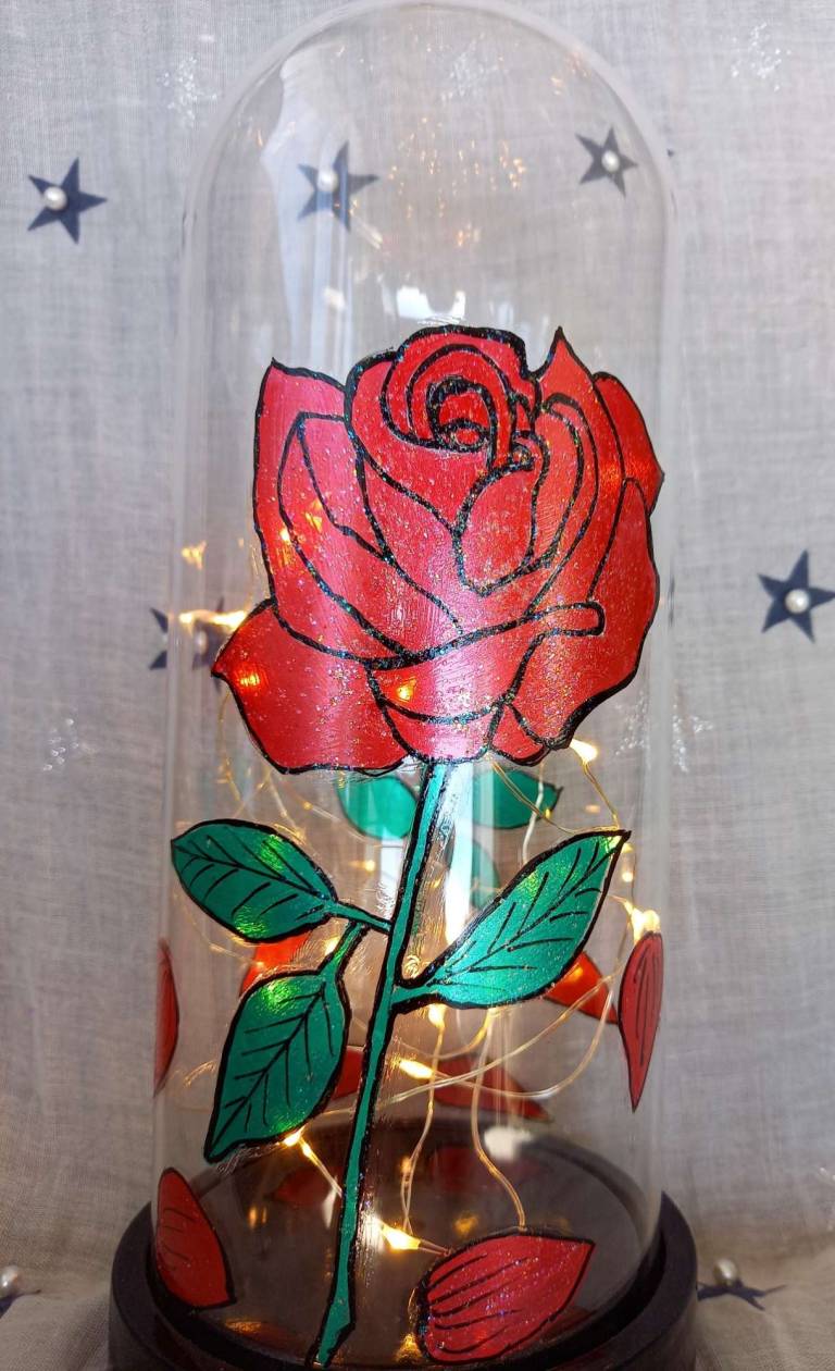 Enchanted Red Rose Dome Light - Polly Farrell