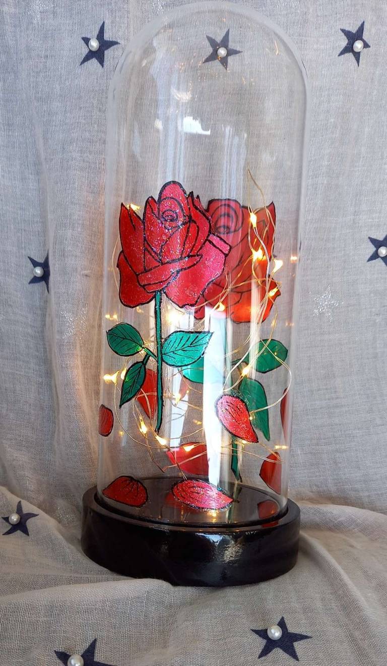 Enchanted Red Rose Dome Light - Polly Farrell