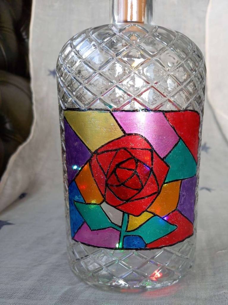 Art Deco Rose Bottle Light - Polly Farrell