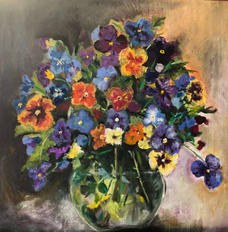 vase of pansies 2021 - Karen  Eames