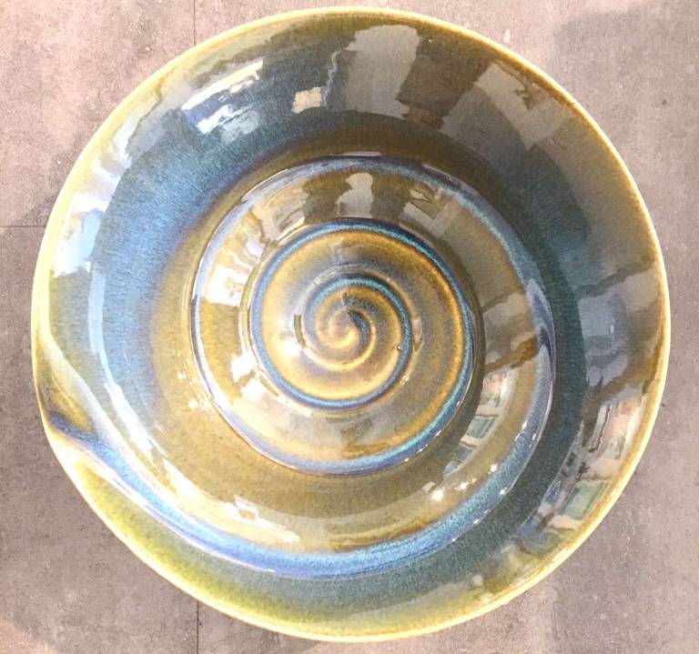 Spiral Green Bowl AB23 - Adrian Bates