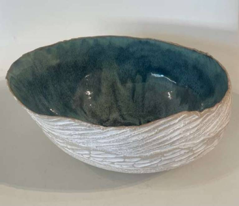 Large Billowing Bowl (awash glaze) - Faye Mayo