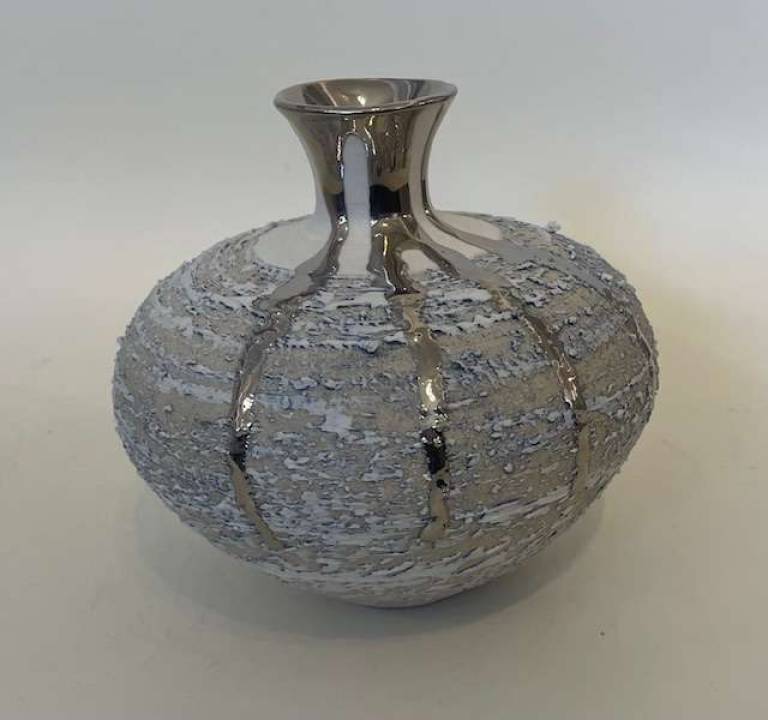 Alex McCarthy - Textured vase with platinum lustre