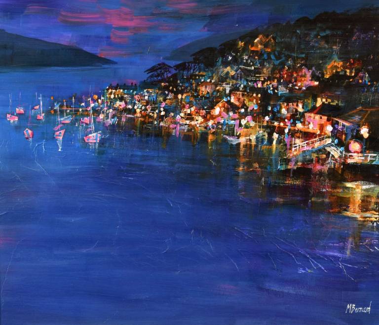 Salcombe Harbour At Night - Mike Bernard RI