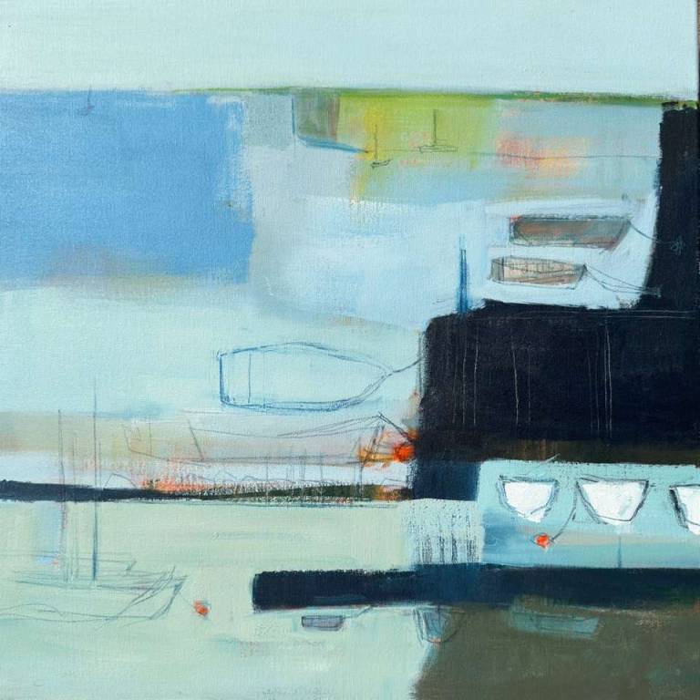 Camilla Clark - Three White Boats Three Orange Buoys