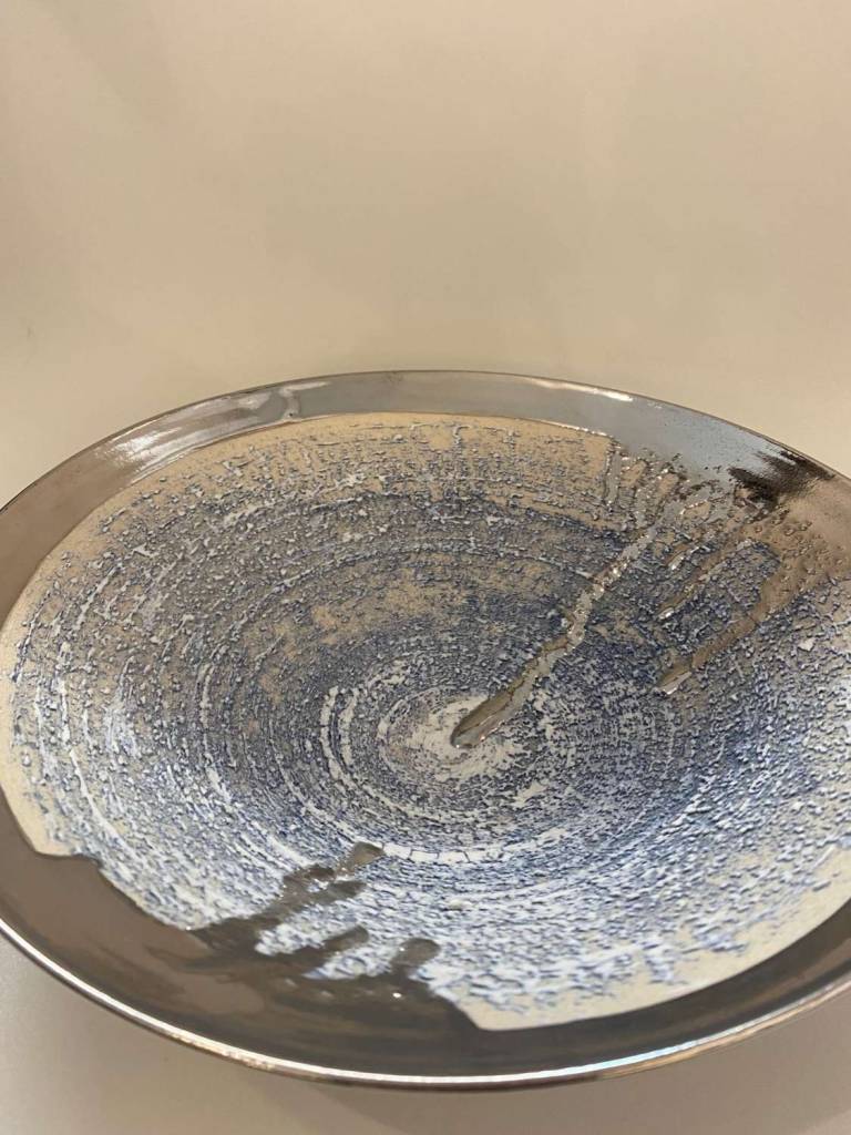 Textured Dish with Platinum Lustre - Alex McCarthy