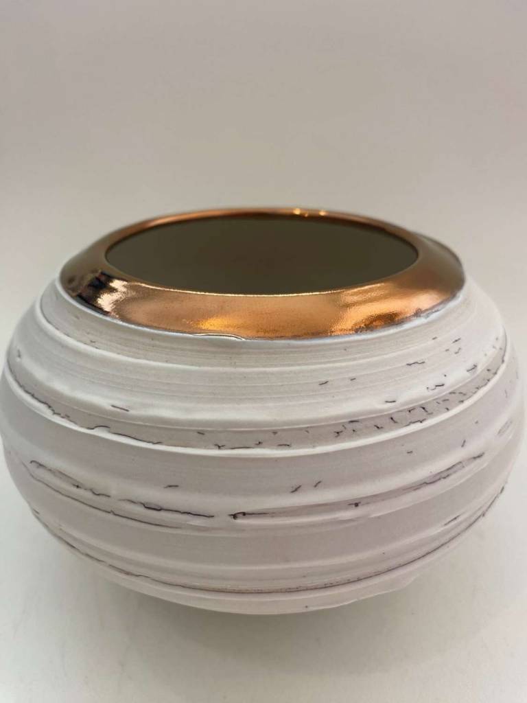 Crackle Textured Vase with Copper Lustre - Alex McCarthy