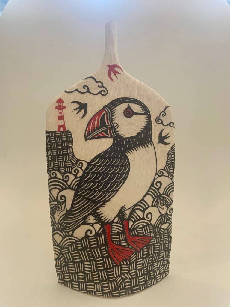 Puffin and Lighthouse - Russell Martin