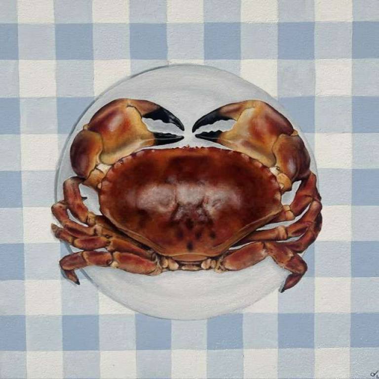 Crab on Blue Gingham - Dominique Warren