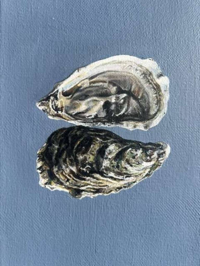 Oysters on Grey - Dominique Warren