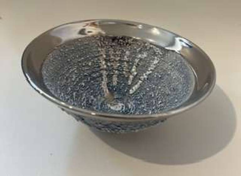 Textured Dish with Platinum Lustre - Alex McCarthy