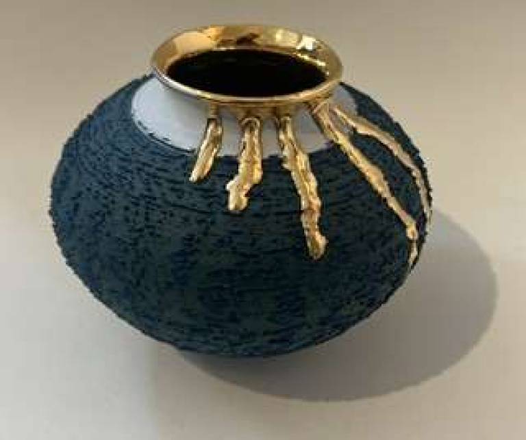 Emerald textured vase with gold - Alex McCarthy