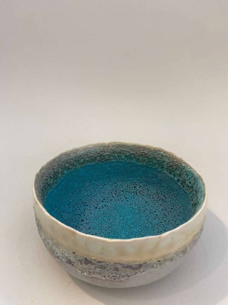 Hilary La Force - Small Tea Bowl Turquoise Volcanic