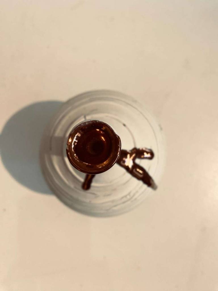 Crackle textured Long Necked vase with copper lustre - Alex McCarthy