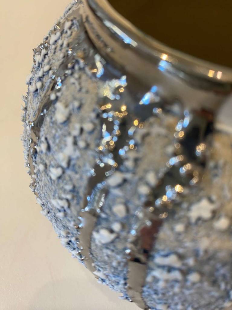 Textured Moon Jar with Platinum Lustre - Alex McCarthy