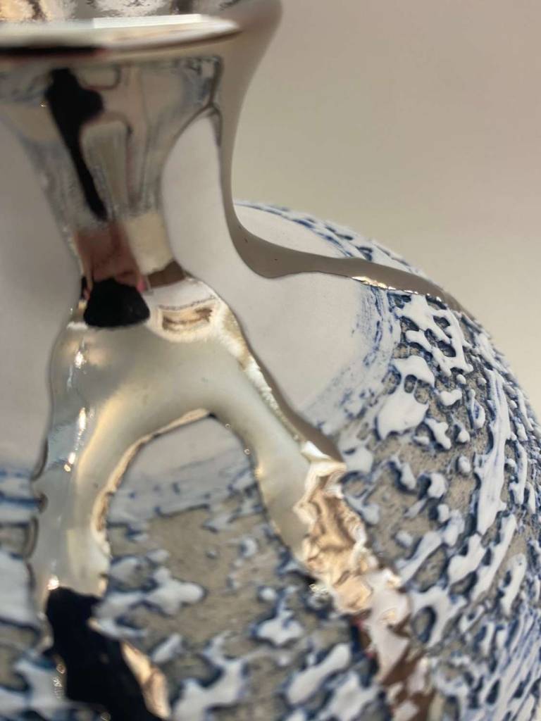 Textured Vase with Platinum Lustre II - Alex McCarthy