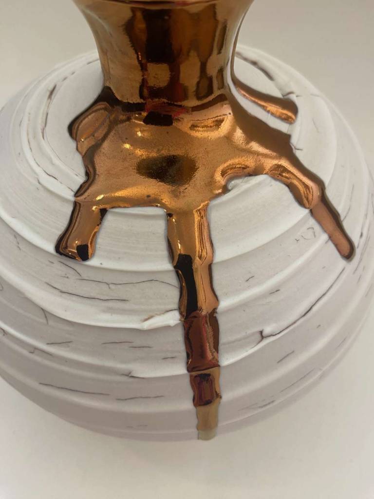 Crackle Textured Vase with Copper Lustre - Alex McCarthy