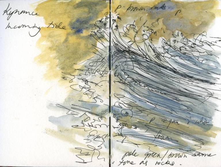 Seascape sketchbook. Wild sea at Kynance - Sally Bassett