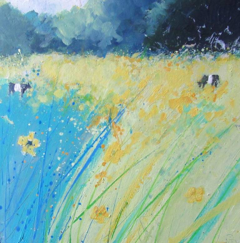 Yellow Meadow, Cows Grazing - Sally Bassett