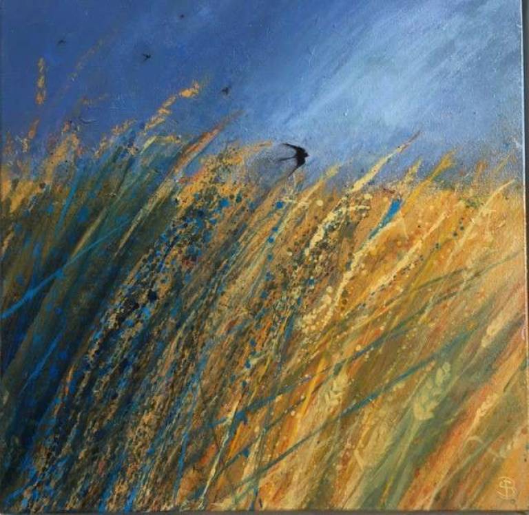 Wheeling Swallows, Purple Rain Clouds, - Sally Bassett