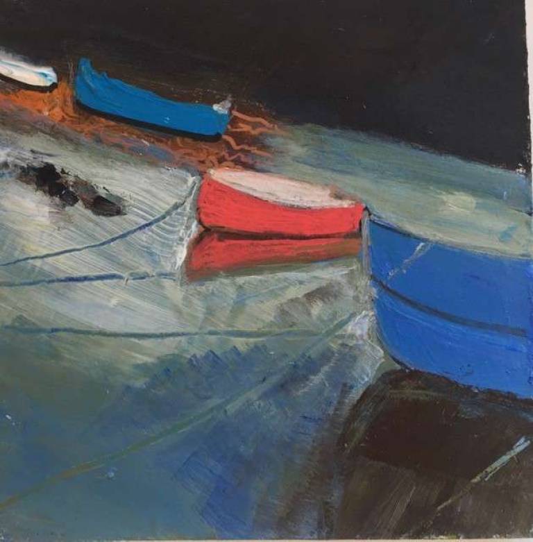 Boats and Ropes. Low Tide. - Sally Bassett