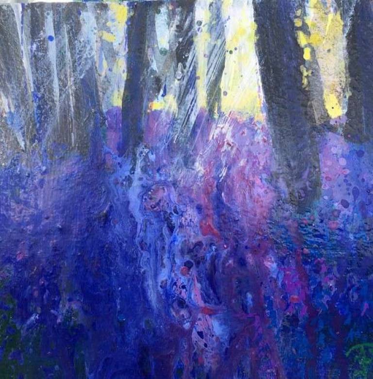 Sunlit Bluebells in the Wood. - Sally Bassett