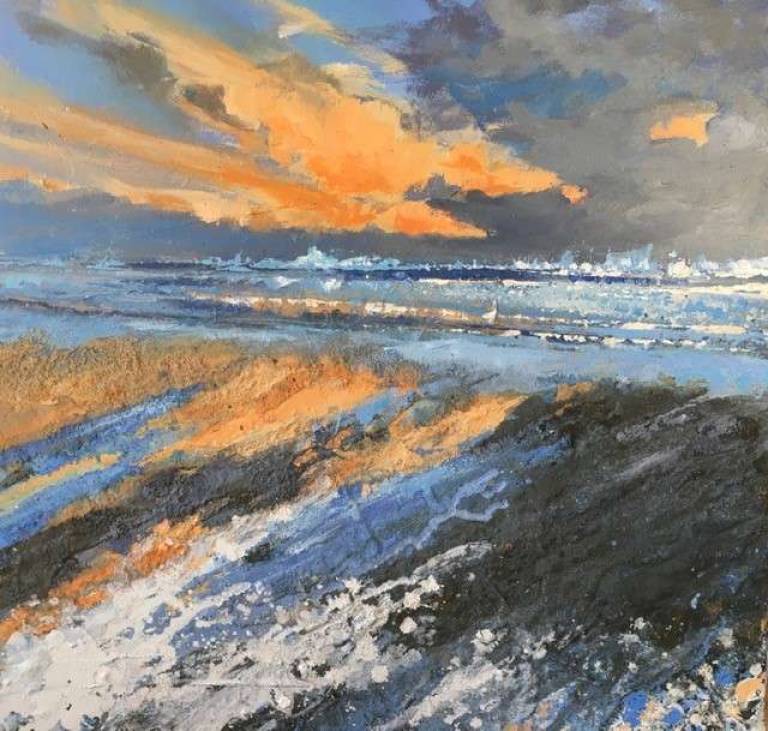 Orange Reflections, Storm Cloud Sky - Sally Bassett