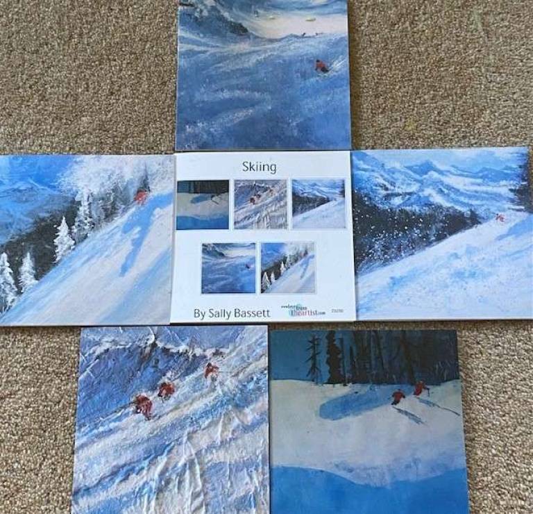 Card Pack Skiing - Sally Bassett