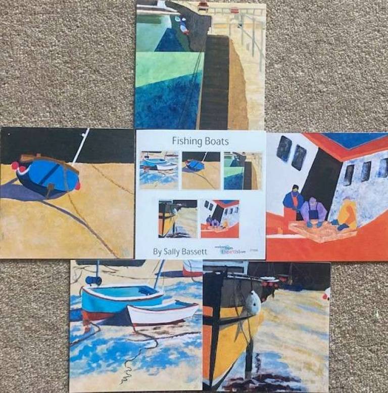 Card Pack Fishing Boats - Sally Bassett