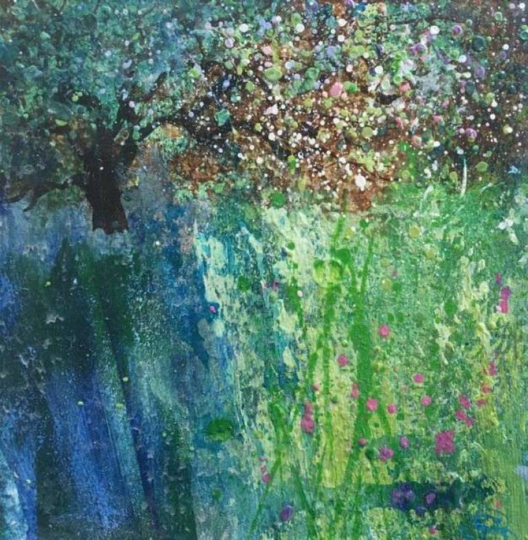 Lush Meadow, Pink Blossom, Bird Song - Sally Bassett