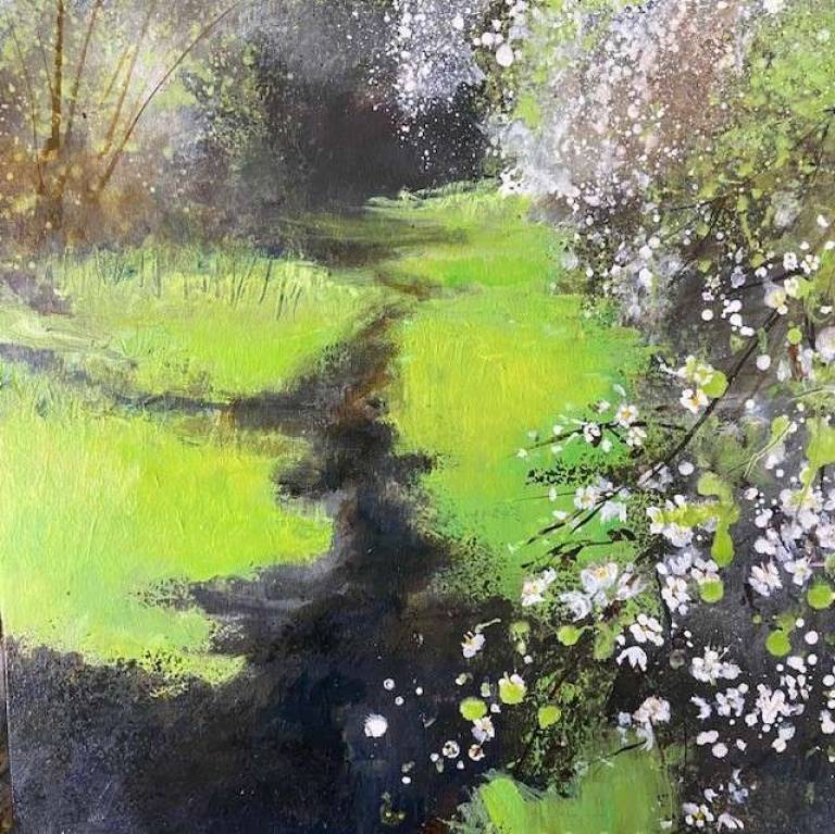 Blackthorn Froth by a Green path - Sally Bassett