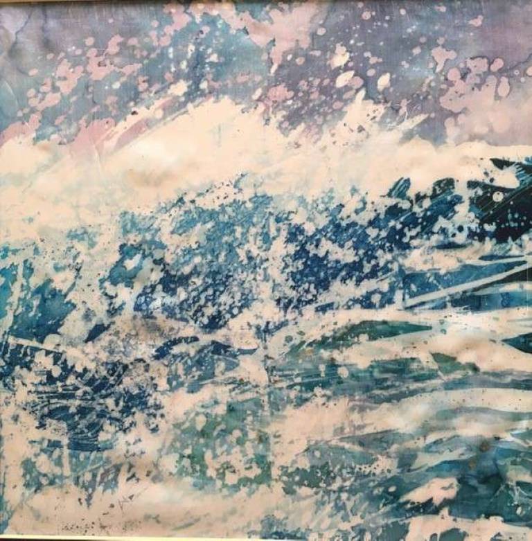 Foam Flecked Waves Over Rocks - Sally Bassett
