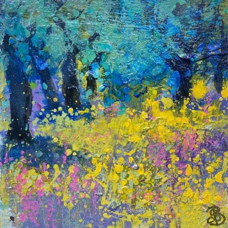 Wild Flowers in the Olive Orchard. - Sally Bassett