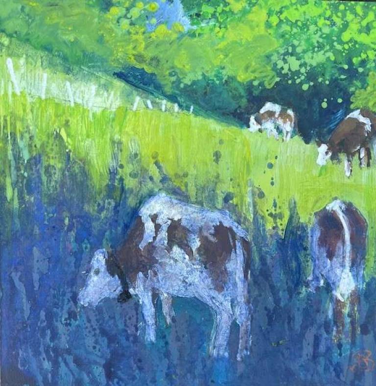 Spring Meadow, Cows Grazing - Sally Bassett