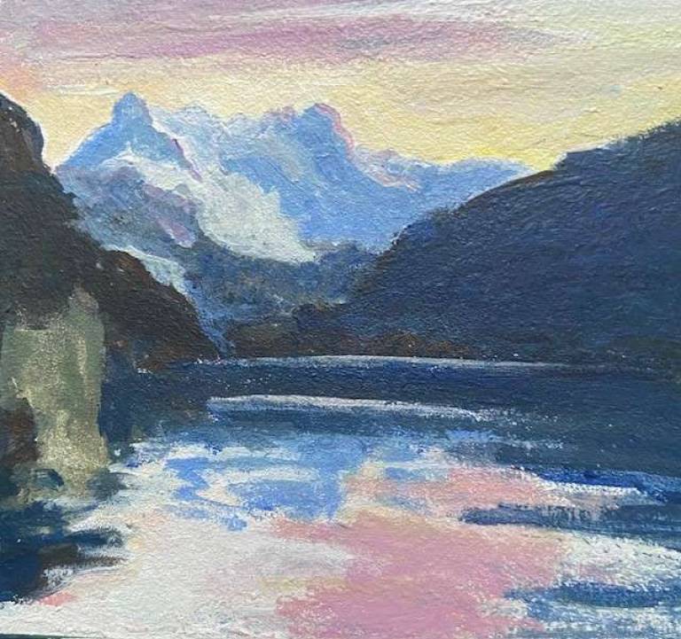 Pink Sky Reflections, Dents du Midi - Sally Bassett