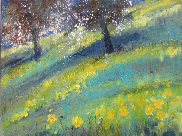 Pear Trees in Blossom, Sun Dazzle - Sally Bassett