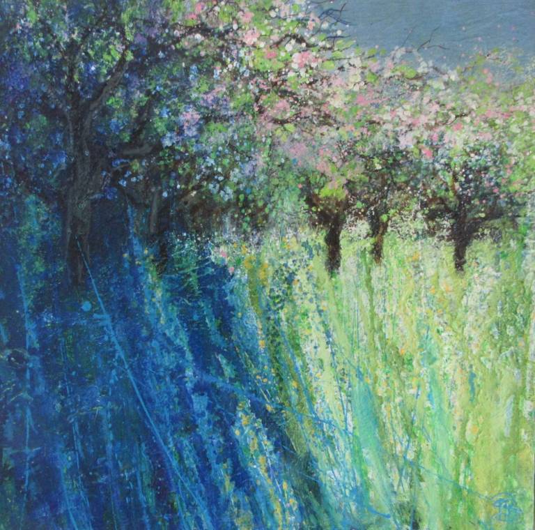 Bright Pink Blossom, Wild Orchard, Bird Song - Sally Bassett