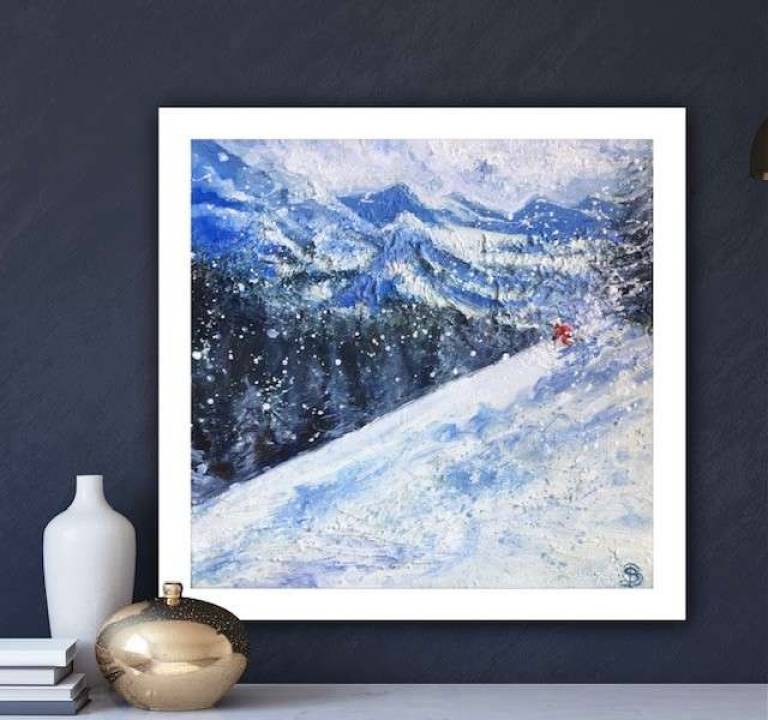 Skiing the Dream. Room setting - Sally Bassett