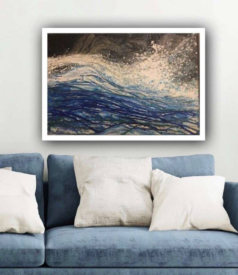 Crashing, Splashing Waves, Dark Rocks - Sally Bassett