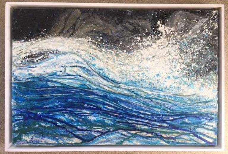 Crashing, Splashing Waves, Dark Rocks - Sally Bassett